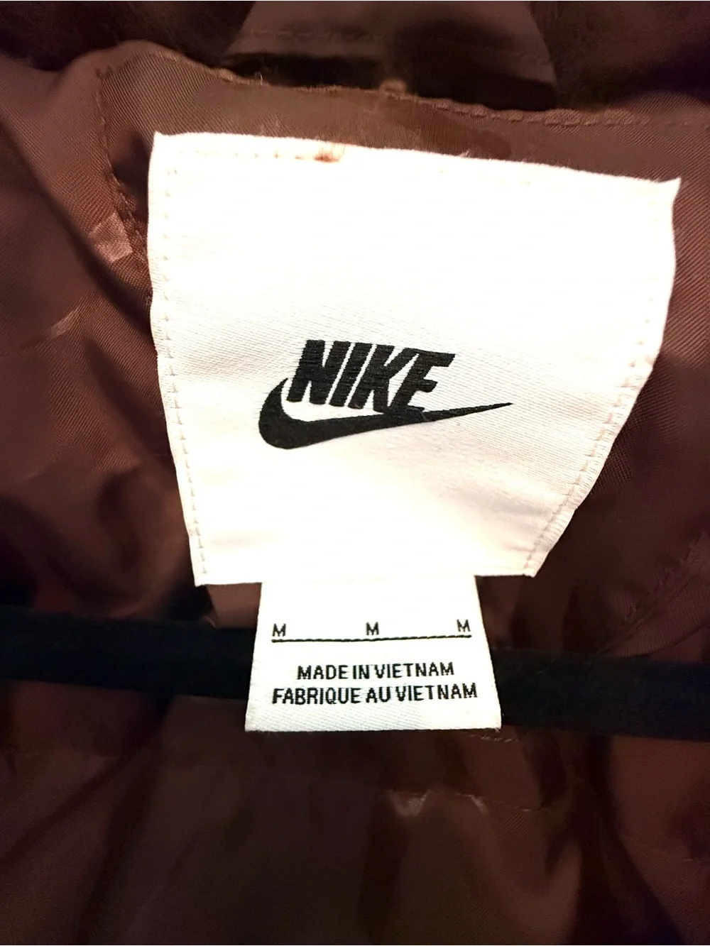Nike Sportswear Essentials Faux Fur Teddy Jacket Brown Cream Oversized M